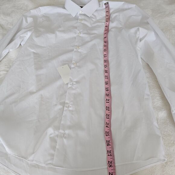 J. Ferrar Men's White Dress Shirt Stretch Slim Fit NWT M 15-15 1/2 Brand new - Picture 6 of 10
